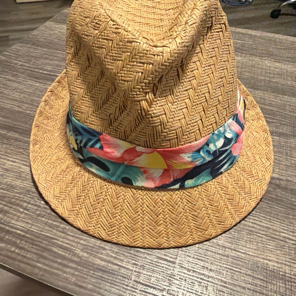 Panama Jack Tan Straw Hat with Floral Band